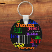 Persoonlijke naam Colorful Collage Sleutelhanger (Voorkant)