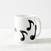 Persoonlijke naam Cool Musical Notes Koffiemok (Voorkant rechts)