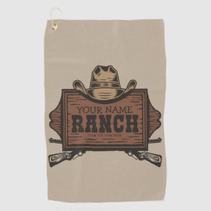 Persoonlijke naam Cowboy Pistolen Westerne Ranch S Golfhanddoek