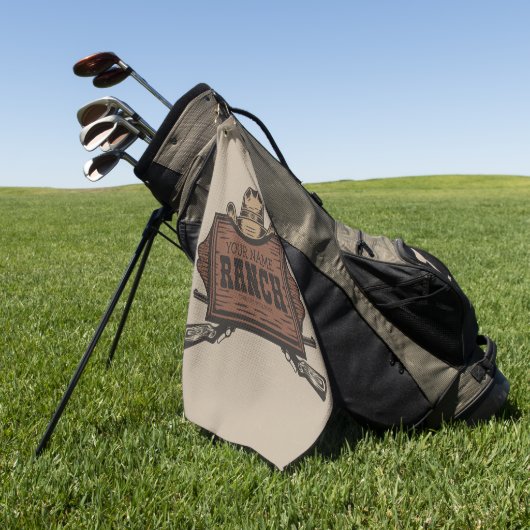 Persoonlijke naam Cowboy Pistolen Westerne Ranch S Golfhanddoek (Groen)