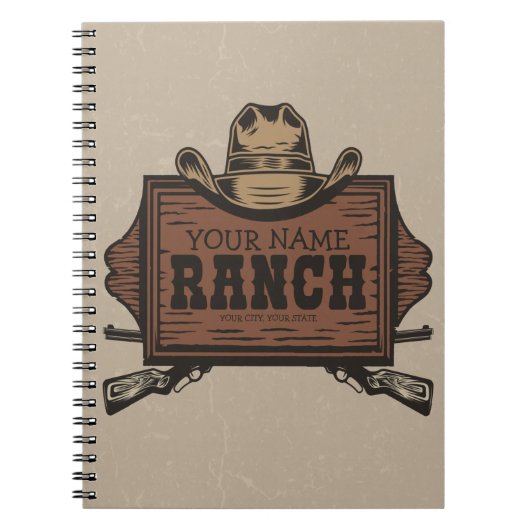 Persoonlijke naam Cowboy Pistolen Westerne Ranch S Notitieboek (Voorkant)