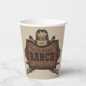Persoonlijke naam Cowboy Pistolen Westerne Ranch S Papieren Bekers (Voorkant)