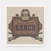 Persoonlijke naam Cowboy Pistolen Westerne Ranch S Servet (Voorkant)