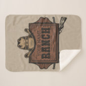 Persoonlijke naam Cowboy Pistolen Westerne Ranch S Sherpa Deken (Voorkant (horizontaal))