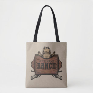 Persoonlijke naam Cowboy Pistolen Westerne Ranch S Tote Bag
