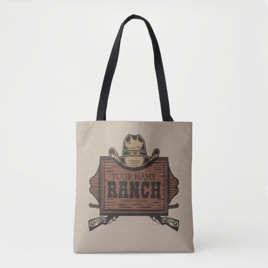 Persoonlijke naam Cowboy Pistolen Westerne Ranch S Tote Bag (Voorkant)