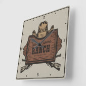 Persoonlijke naam Cowboy Pistolen Westerne Ranch S Vierkante Klok (Hoek)