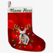 Persoonlijke naam Creamie Frenchie Kerstmis Kleine Kerstsok (Voorkant)