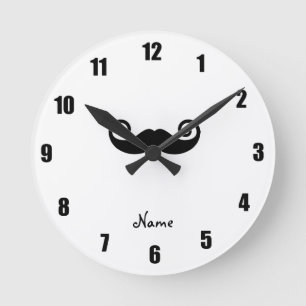 Persoonlijke naam Curly mustache Ronde Klok