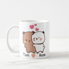 Persoonlijke naam Cute Beer Koppel Mok