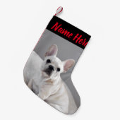 Persoonlijke naam Cute Creamie Frenchie Kleine Kerstsok (Voorkant (Hangend))