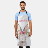 Persoonlijke naam Cute Easter Bunny-eierjacht Schort (Gedragen)