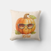 Persoonlijke naam Cute Orange Pompoen Worp Kussen (Voorkant)
