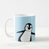Persoonlijke naam Cute Peeking Penguin blue Koffiemok (Links)