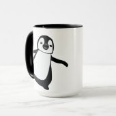 Persoonlijke naam Cute Peeking Penguin Holiday Twe Mok (Voorkant links)