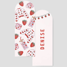 Persoonlijke naam Cute Retro Aardbei Thema