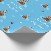 Persoonlijke naam Cute Teddy Bear Baby shower Cadeaupapier (Hoek)