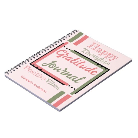 Persoonlijke naam dankbaarheid tijdschrift groen r notitieboek (Linkerzijde)