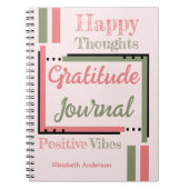 Persoonlijke naam dankbaarheid tijdschrift groen r notitieboek (Voorkant)