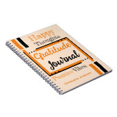 Persoonlijke naam dankbaarheidsjournaal oranje zwa notitieboek (Rechterzijde)