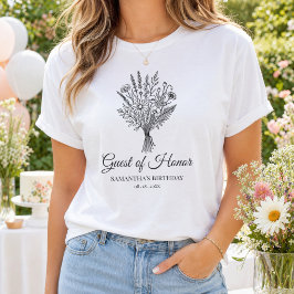 Persoonlijke naam & datum bloemensier feestelijke  t-shirt