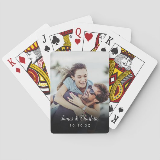 Persoonlijke naam Datum Koppel Foto Pokerkaarten (Achterkant)