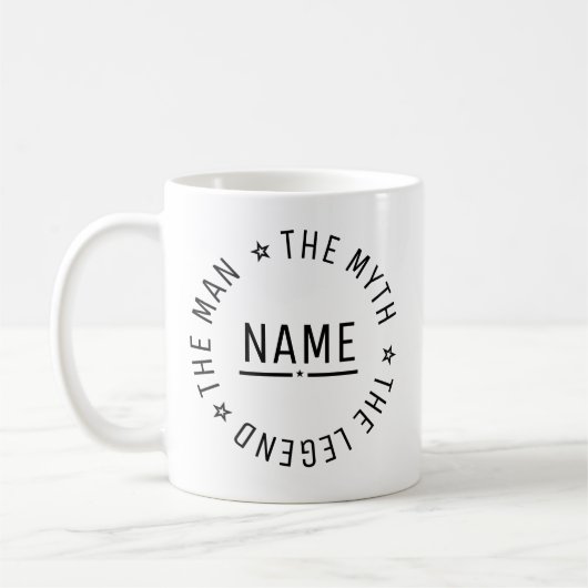 Persoonlijke naam De man De mythe De legende Koffiemok (Links)