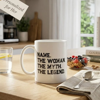 Persoonlijke naam De vrouw De mythe De legende Koffiemok