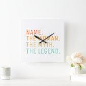 Persoonlijke naam de vrouw de mythe de legende vierkante klok (Huis)