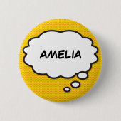 Persoonlijke naam denk bubbel leuke stripboek ronde button 5,7 cm (Voorkant)