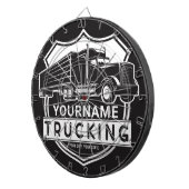 Persoonlijke NAAM die Big Rig Semi Trucker Truckin Dartbord (Voorkant Rechts)