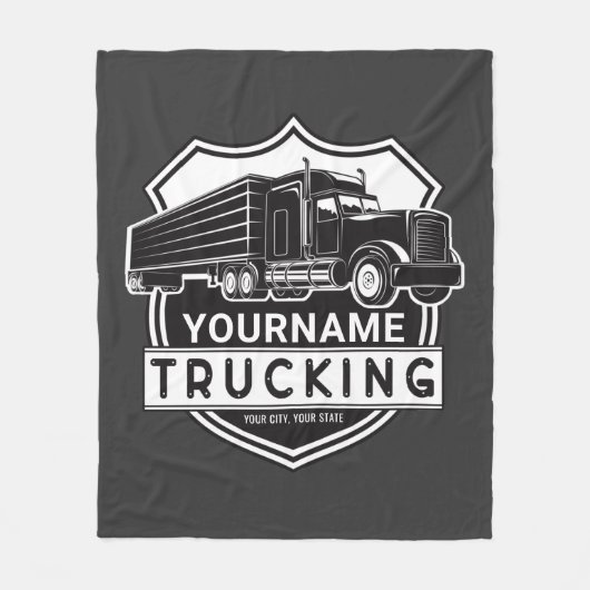 Persoonlijke NAAM die Big Rig Semi Trucker Truckin Fleece Deken (Voorkant)