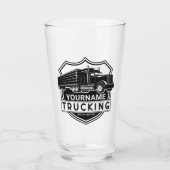 Persoonlijke NAAM die Big Rig Semi Trucker Truckin Glas (Voorkant)