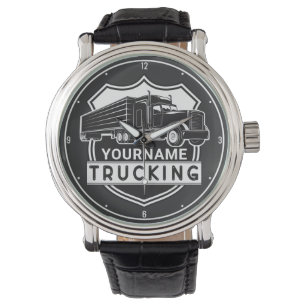 Persoonlijke NAAM die Big Rig Semi Trucker Truckin Horloge