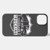 Persoonlijke NAAM die Big Rig Semi Trucker Truckin iPhone Hoesje (Achterkant horizontaal)