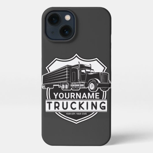 Persoonlijke NAAM die Big Rig Semi Trucker Truckin iPhone Hoesje (Achterkant)