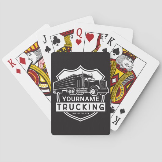 Persoonlijke NAAM die Big Rig Semi Trucker Truckin Pokerkaarten (Achterkant)