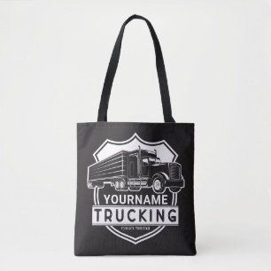 Persoonlijke NAAM die Big Rig Semi Trucker Truckin Tote Bag