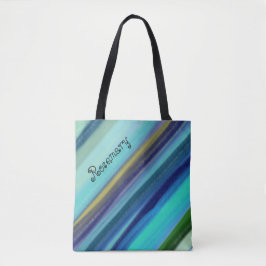 Persoonlijke naam diepzee-oceantinten tote bag