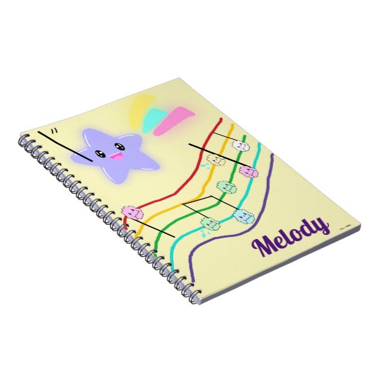 Persoonlijke naam Dierlijke Muzieknoten Score Kawa Notitieboek (Rechterzijde)