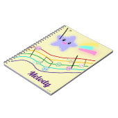 Persoonlijke naam Dierlijke Muzieknoten Score Kawa Notitieboek (Linkerzijde)