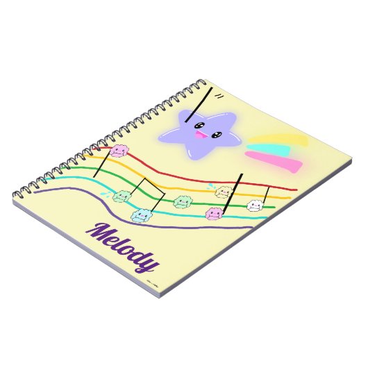 Persoonlijke naam Dierlijke Muzieknoten Score Kawa Notitieboek (Linkerzijde)