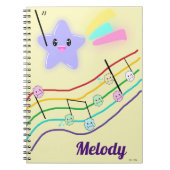 Persoonlijke naam Dierlijke Muzieknoten Score Kawa Notitieboek (Voorkant)