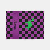 Persoonlijke naam dinosaur paarse controleurs fleece deken (Voorkant (Horizontaal))