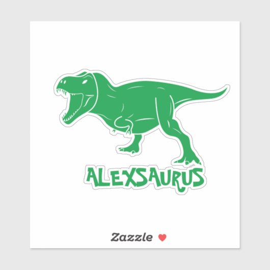 Persoonlijke naam Dinosaur Sticker (Vel)