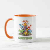 Persoonlijke naam dinosaurus kinderen hete chocola mok (Links)