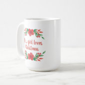 Persoonlijke naam Dit meisje houdt van kerstmis Mo Koffiemok (Voorkant links)