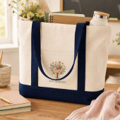 Persoonlijke naam docent terug naar school bloemst tote bag