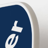 Persoonlijke naam Donkerblauw en wit Pickleball Paddle (Links Detail)