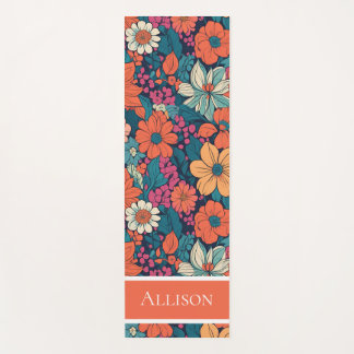 Persoonlijke naam Donkere bloemen Yogamat
